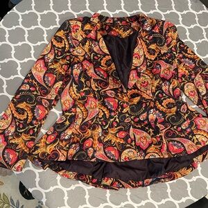 Beautiful Paisley Jacket With dropped tail and waist pleating Size xL